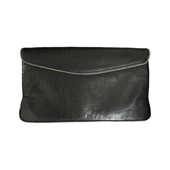 Lauren Merkin Black Leather Clutch - Picture 2 of 7